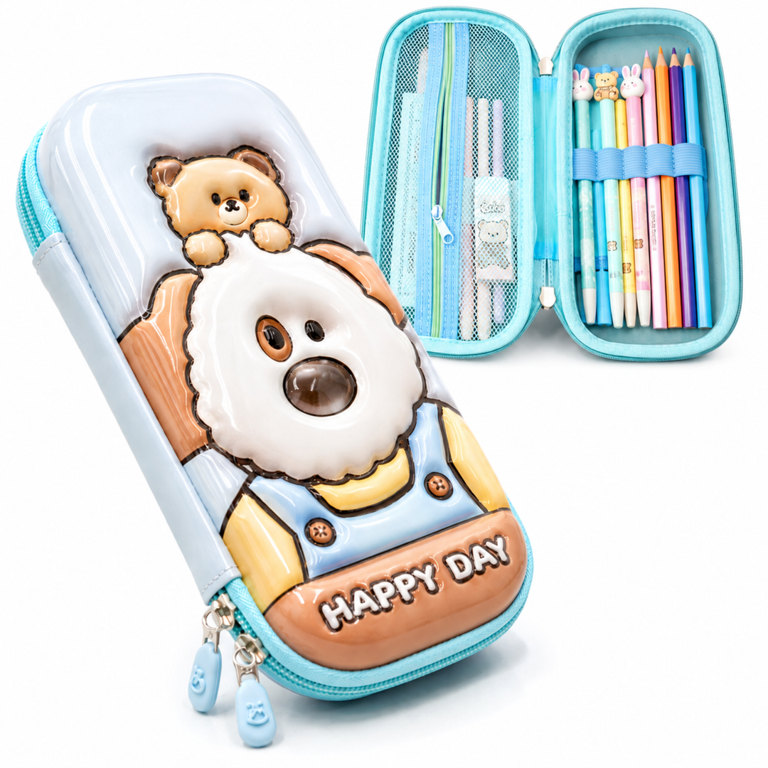 Pencil Case Large Capacity Durable Zipper Pencil Pouch Portable Stationery Organizer Multi-Purpose Pen Holder Bag for School Office Travel