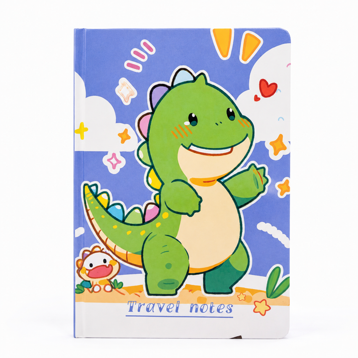 Dinosaur Diary for Students, Cute Dinosaur Notebook for Boys and Girls, Colorful Cartoon Ruled Journal for Writing, Drawing, School Notes, Travel & Everyday Use