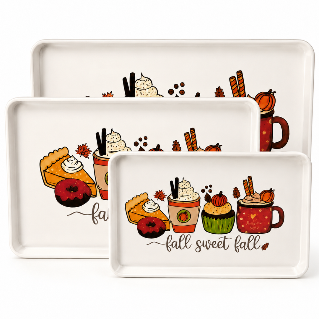 Melamine  Tray White Set Serving Tray Microwave Safe Look Lightweight Durable Platter for Snacks Desserts Tea Coffee Dining Kitchen Party and Restaurant Use