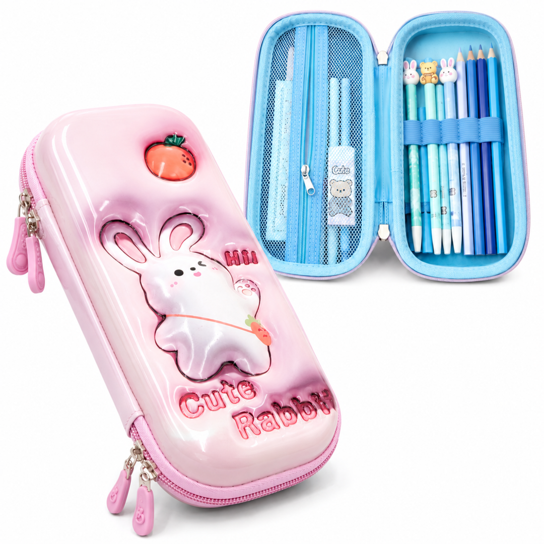 Pencil Case Large Capacity Durable Zipper Pencil Pouch Portable Stationery Organizer Multi-Purpose Pen Holder Bag for School Office Travel