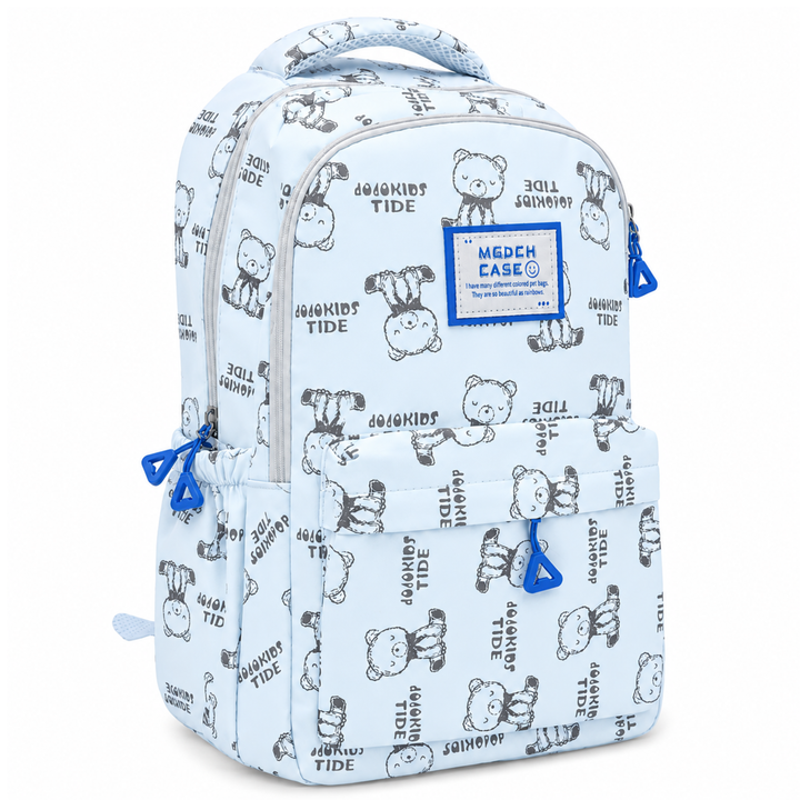 17 Inch Bear Bliss School Backpack Lightweight Multi-Pocket Bookbag with Large Capacity Polyester Adjustable Padded Shoulder Straps Everyday Backpack for School Travel Study Outdoor Use