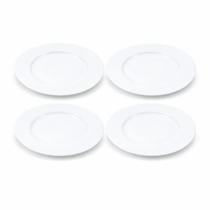 Luminarc White 4 PCS Ceramic Dinner Set  Soup Plate 22cm Dinner Plate 24cm Dessert Plate 19cm Bowl 9.5cm Tableware Set for Home & Restaurant