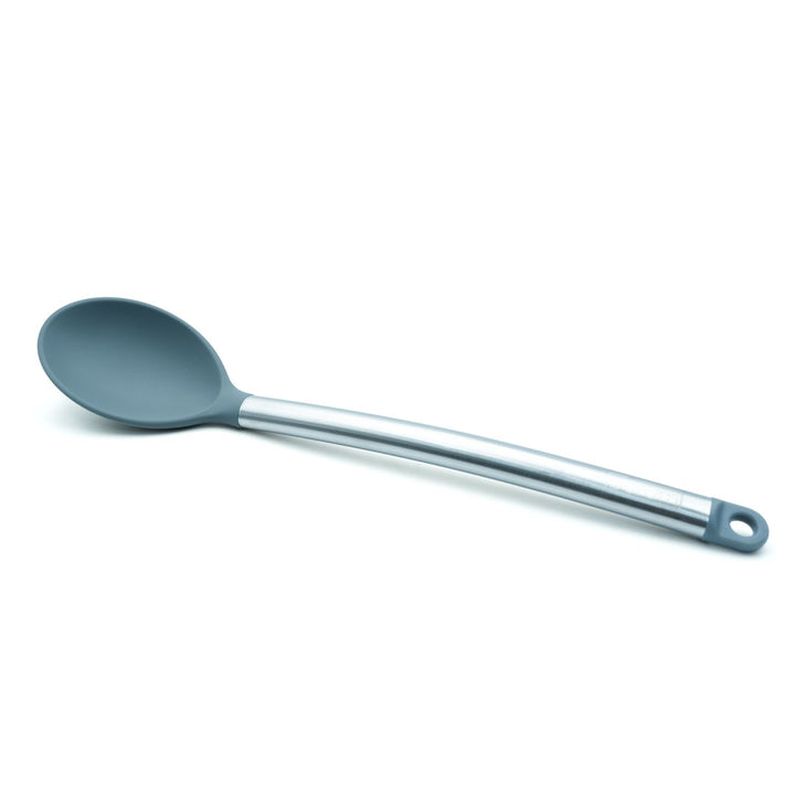 Beram 8Pcs Silicone &Stainless Steel Kitchen Utensil Heat Resistant 3Spatulas,1Tong,1Soup Ladle,1Pasta Server,1Turner,1Whisk Non-Stick BPA-Free,Dishwasher Safe (GREY) (Set of 8)