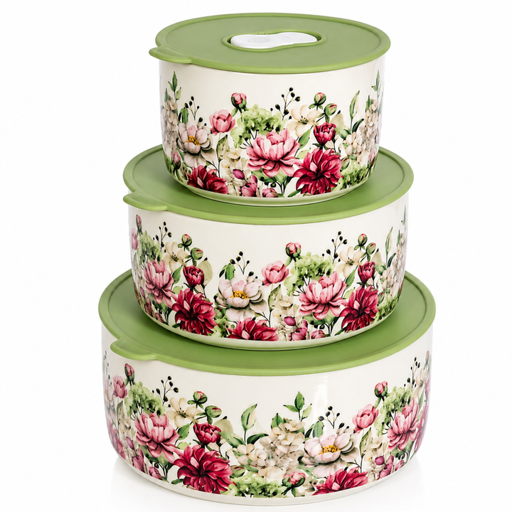 Ceramic Bowl Set Premium Porcelain Storage and Serving Bowls Microwave and Dishwasher Safe Soup Rice Snack Cereal Meal Prep Bowls Modern Kitchen Food Container Set