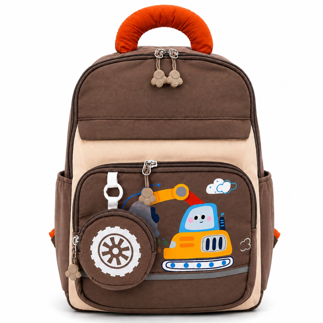 Cute Cartoon School Backpack with Mini Zip Pouch, Lightweight Student Book Bag, Multi Pocket School Backpack with Adjustable Shoulder Straps, Large Capacity Backpack for School & Daily Use