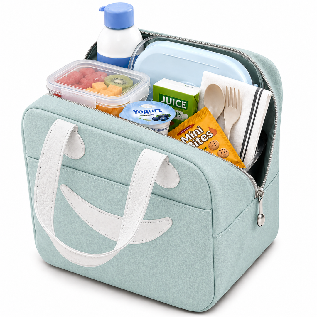 Insulated Lunch Bag, Reusable Thermal Lunch Tote with Zipper Closure, Lightweight Lunch Box Carry Bag for Office, School, Travel, Picnic, Work and Daily Meal Storage