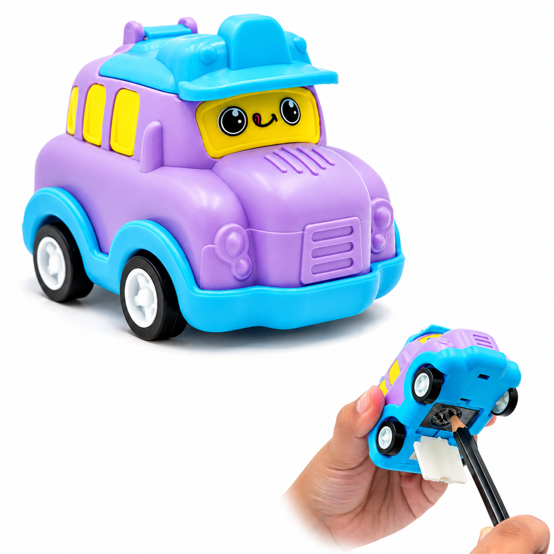 Car Shaped Pencil Sharpener, Cute Vehicle Design Pencil Sharpener, Compact Manual Pencil Sharpener for Students, School, Office, Drawing, Sketching, Writing and Everyday Stationery