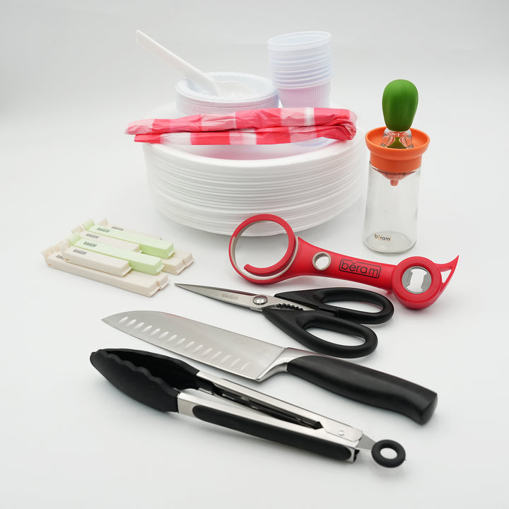 BERAM BBQ Accessory Set for Cooking, Grilling & Food Preparation – Multipurpose Kitchen Tools for Home Use, Outdoor BBQ, Meal Prep, Storage, Serving and Party Hosting
