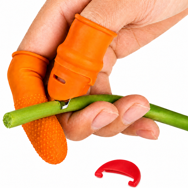 BERAM Silicone Thumb Knife Finger Protector, Garden Harvesting Tool for Vegetable Picking,Fruit Harvesting, Plant Pruning & Cutting, Adjustable Finger Blade for Gardening, Farming & Outdoor Use