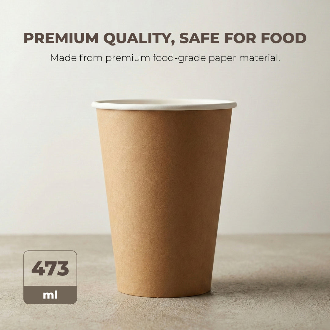 Earth essentials  Disposable Paper Cups Pack of 50 Single Wall Hot Paper Cups for Tea & Coffee, Party Cups, Takeaway Hot Drink Cups, Disposable Tea Cups & Coffee Cups