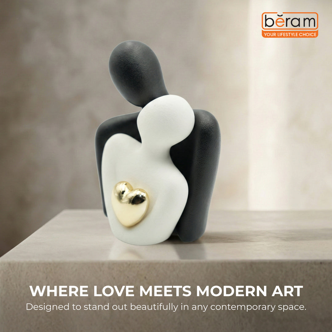 BERAM Cherished Hearts for Men & Women Unisex Romantic Heart lamp Sculpture Gift Modern Resin Décor for Couples Anniversary Wedding Valentine’s Day Home & Office Decoration