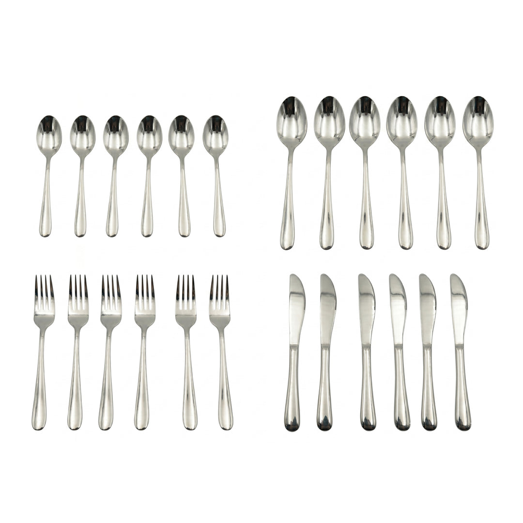 BERAM Stainless Edge Cutlery Set, Elegant Silver Non Slip Handles, 18/10 Grade Kitchen Utensils Set, Tableware Set for Home, Restaurants and More