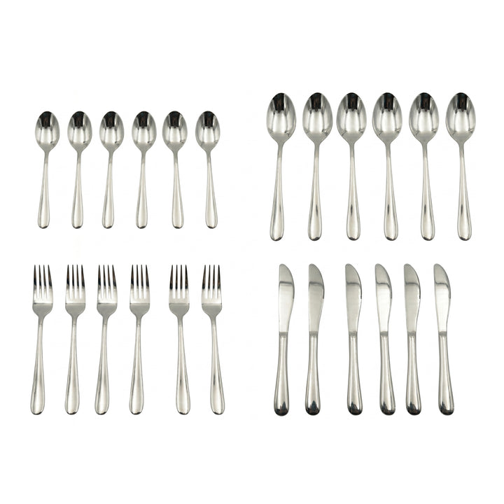 BERAM Stainless Edge Cutlery Set, Elegant Silver Non Slip Handles, 18/10 Grade Kitchen Utensils Set, Tableware Set for Home, Restaurants and More