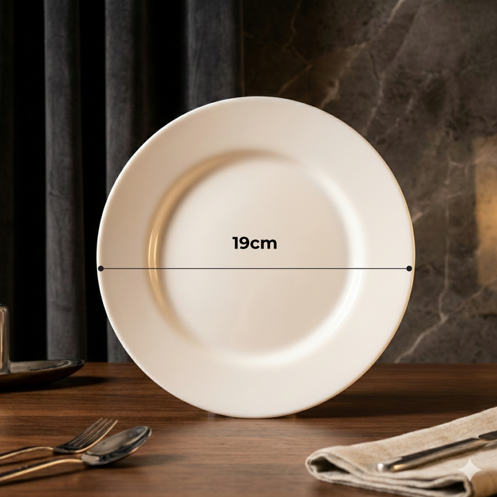 Luminarc White 4 PCS Ceramic Dinner Set  Soup Plate 22cm Dinner Plate 24cm Dessert Plate 19cm Bowl 9.5cm Tableware Set for Home & Restaurant