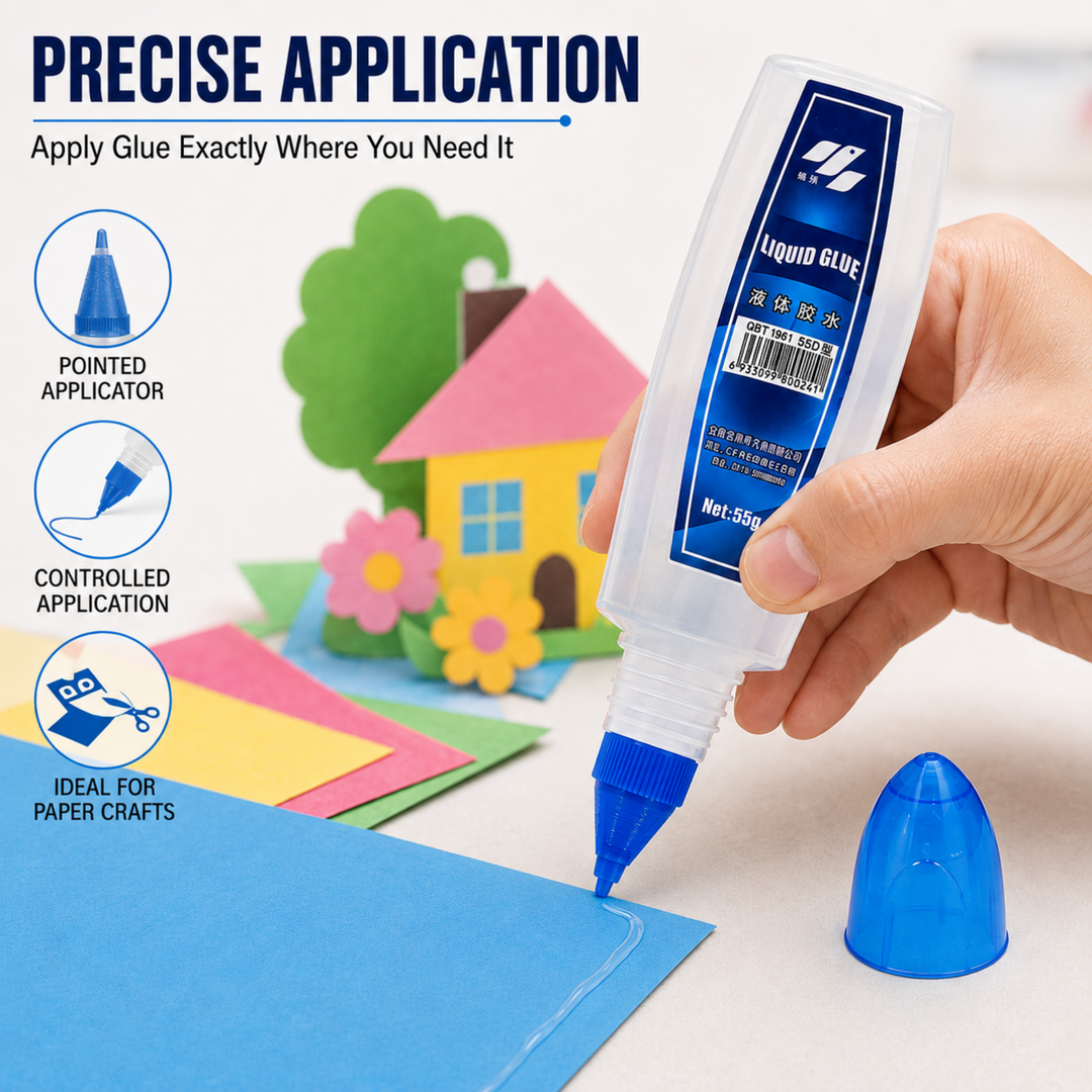 Tip Top Clear Liquid Glue, Multipurpose Adhesive for School, Office, Stationery, Art and Craft Projects, Paper Glue for Classroom Activities, Creative Work and Everyday Use