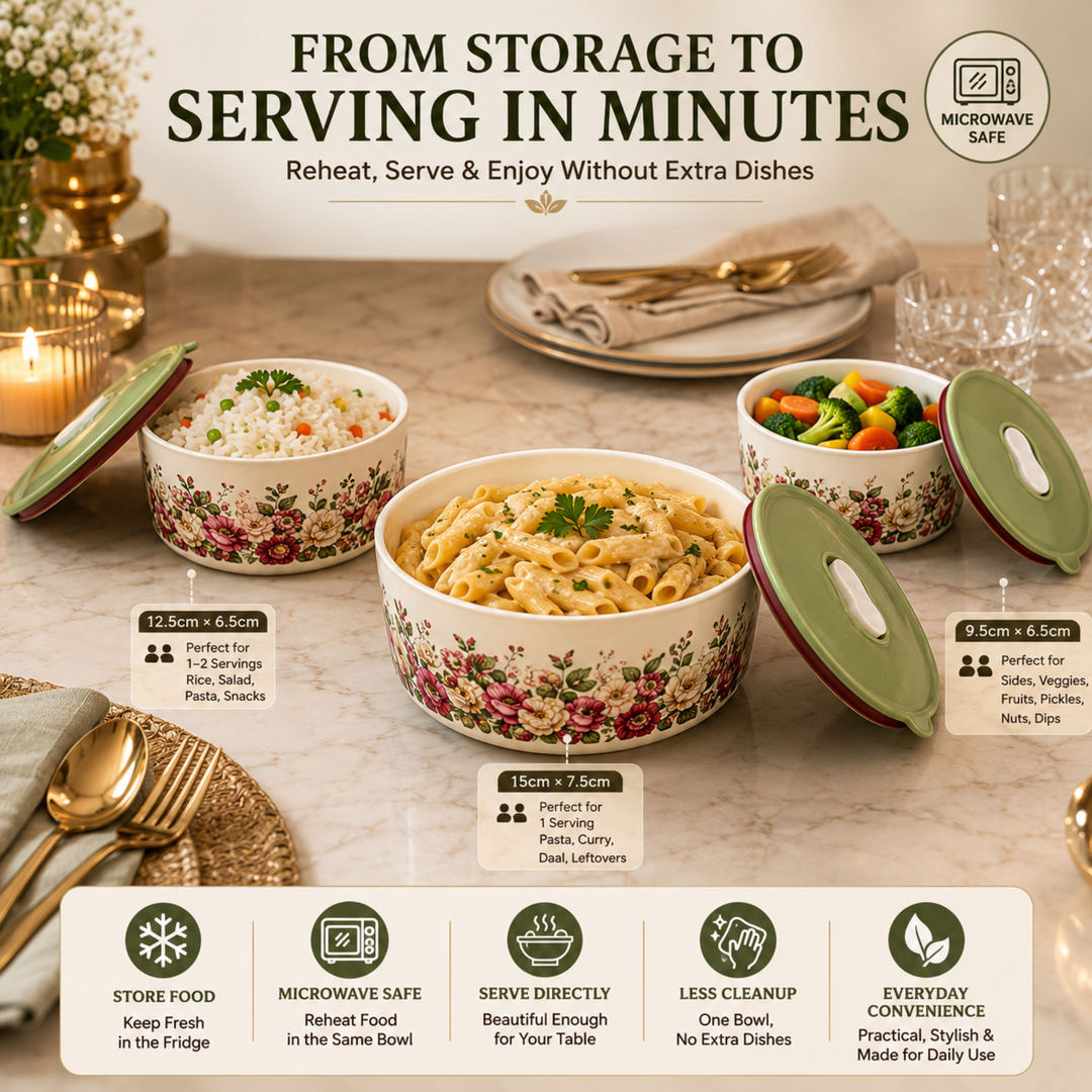 Ceramic Bowl Set Premium Porcelain Storage and Serving Bowls Microwave and Dishwasher Safe Soup Rice Snack Cereal Meal Prep Bowls Modern Kitchen Food Container Set