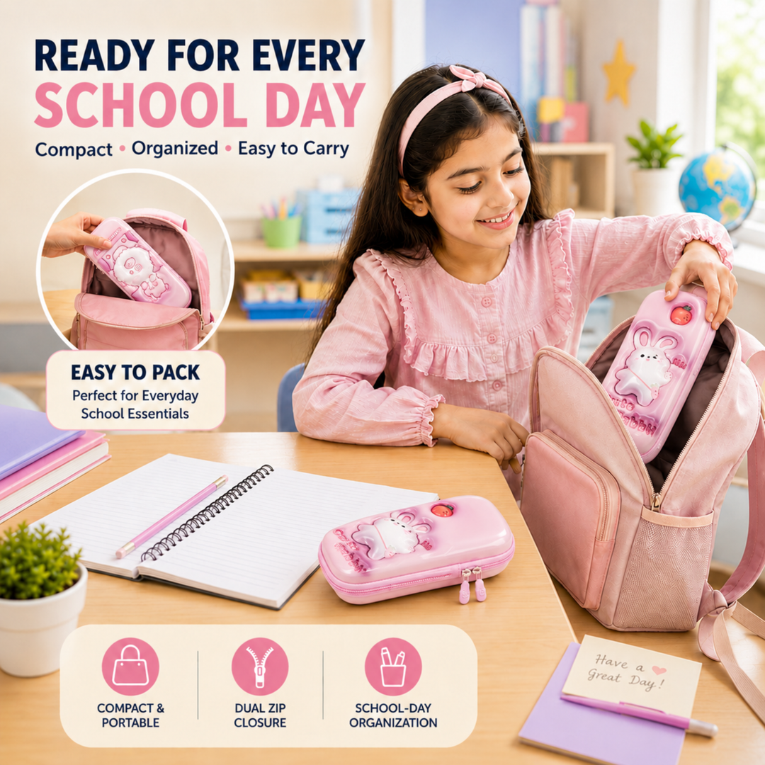 Pencil Case Large Capacity Durable Zipper Pencil Pouch Portable Stationery Organizer Multi-Purpose Pen Holder Bag for School Office Travel