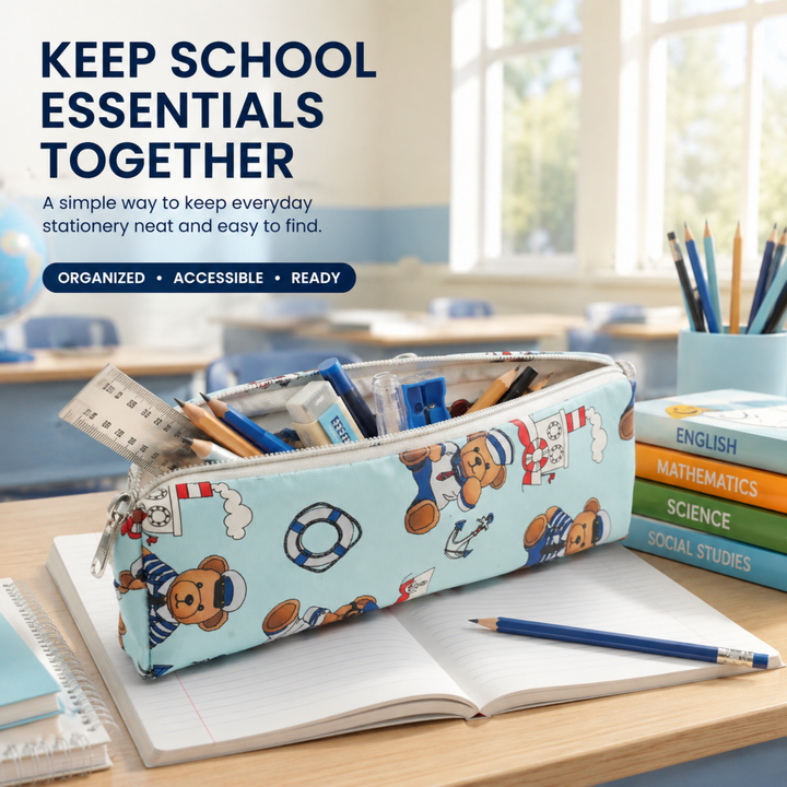Pencil Pouch, Multipurpose Zipper Pouch for Stationery, Pens, Pencils, School Supplies, Office Essentials and Everyday Organization