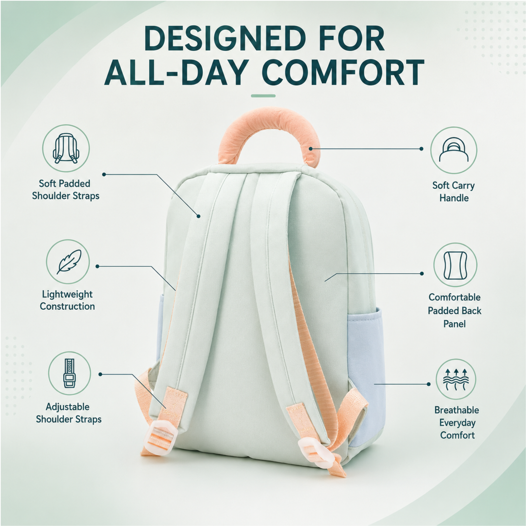 Cute Cartoon School Backpack with Mini Zip Pouch, Lightweight Student Book Bag, Multi Pocket School Backpack with Adjustable Shoulder Straps, Large Capacity Backpack for School & Daily Use