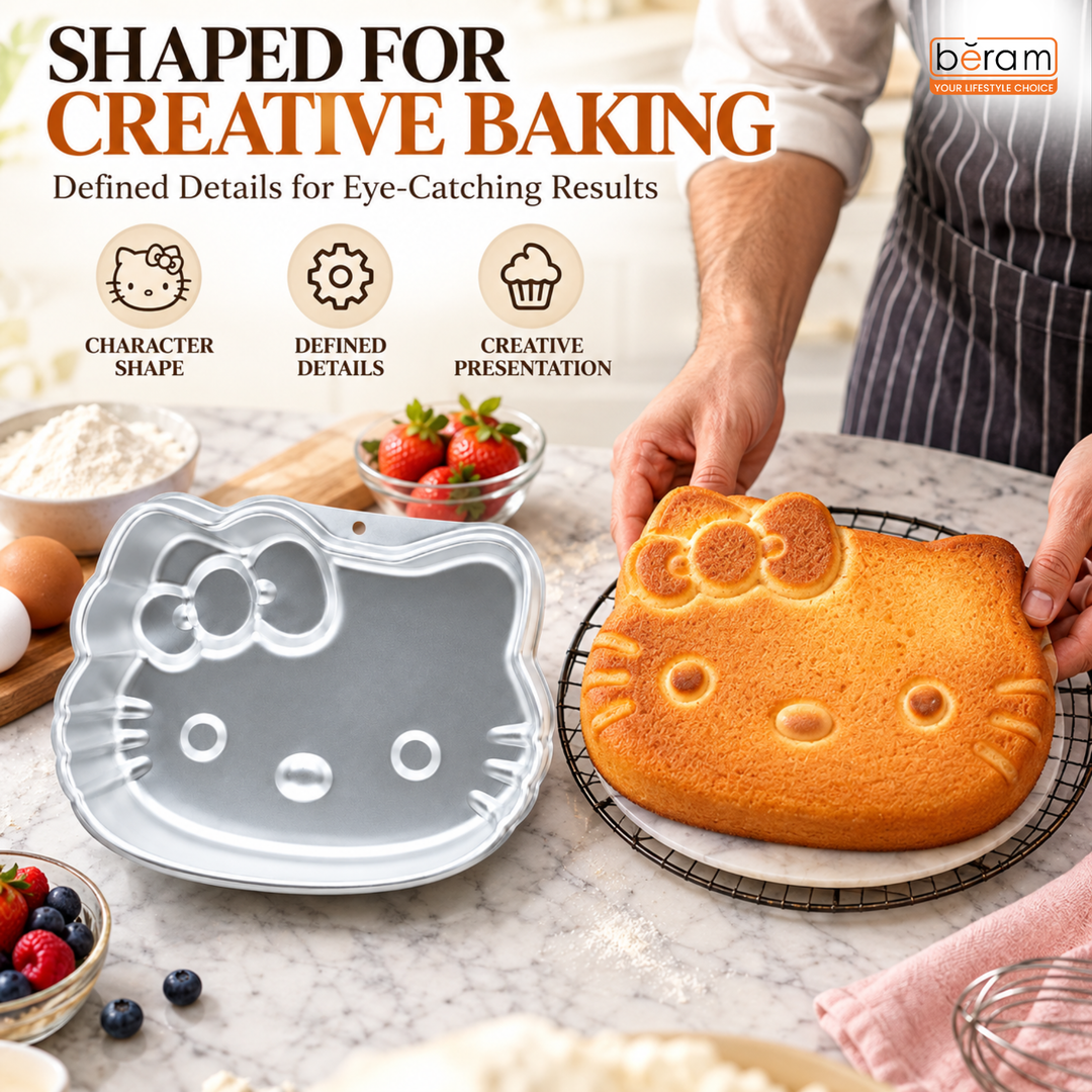 BERAM Non Stick Food Grade Aluminium Alloy Cake Mould Creative Shape Baking Pan for Birthday Party Christmas Kids Home Bakers Baking Lovers Decorating Essentials Baking Tools Kitchen Accessories Oven Safe Durable