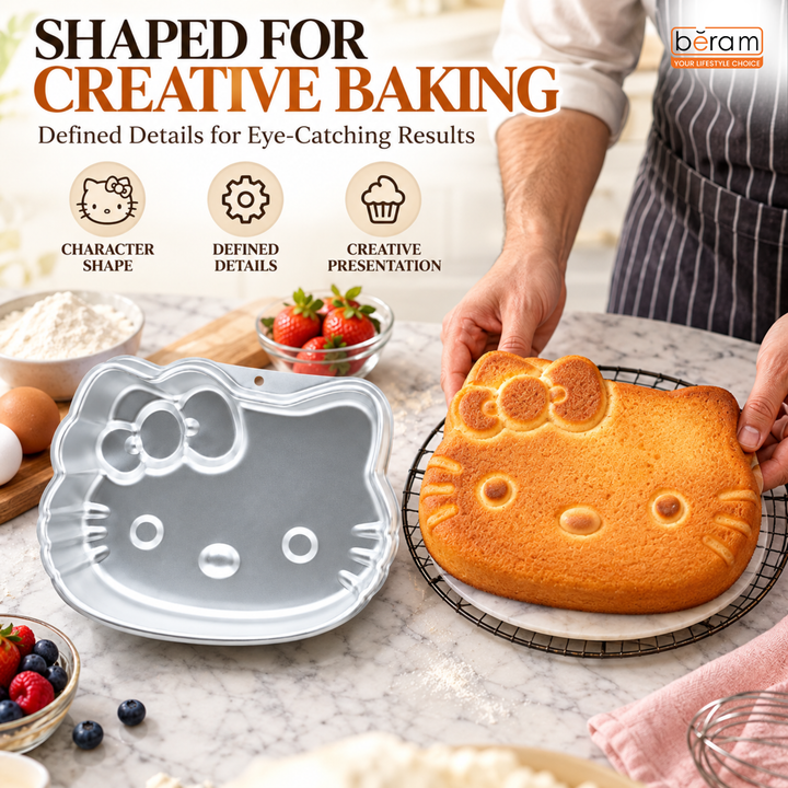BERAM Non Stick Food Grade Aluminium Alloy Cake Mould Creative Shape Baking Pan for Birthday Party Christmas Kids Home Bakers Baking Lovers Decorating Essentials Baking Tools Kitchen Accessories Oven Safe Durable