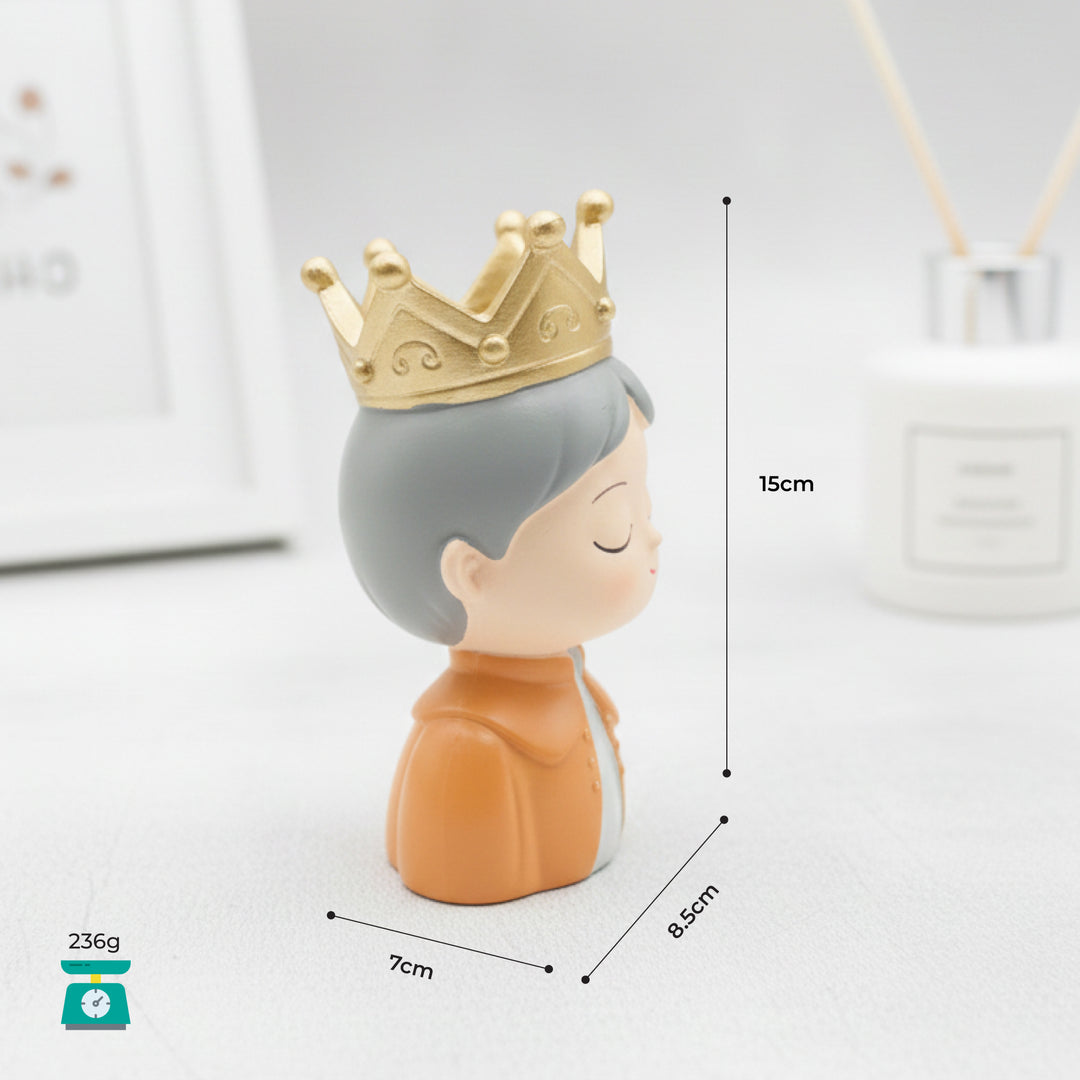 King and Queen Planter Set Polyresin Decorative Flower Vase Royal Couple Succulent Pot Cute Crown Design Indoor Outdoor Home Office Decor Pen Pencil Holder Gift