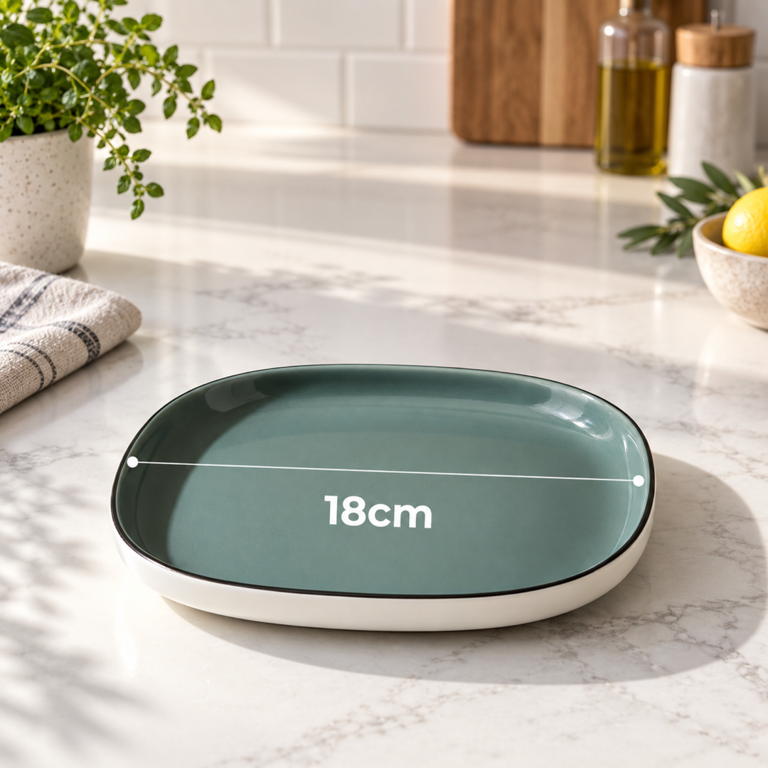 Ariane Ceramic Square Dessert Plate Set Grey Lightweight Durable Microwave Safe Modern Serving Plates for Snacks Desserts & Appetizers Everyday Kitchen Tableware