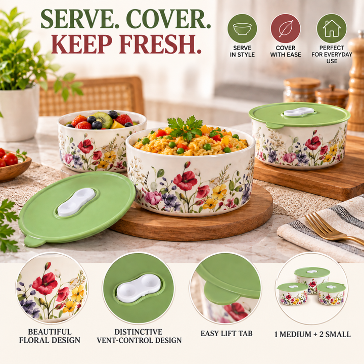 Ceramic Bowl Set Premium Porcelain Storage and Serving Bowls Microwave and Dishwasher Safe Soup Rice Snack Cereal Meal Prep Bowls Modern Kitchen Food Container Set