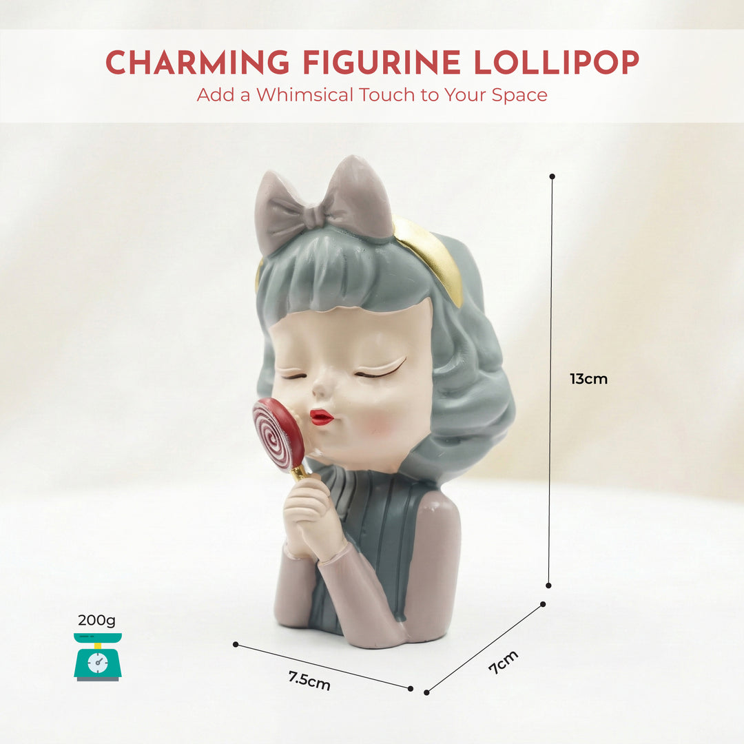 Charming Figurine Set Green Pink Grey Polyresin Decorative Flower Vase Cute Girl Succulent Pot Modern Indoor Home Office Table Decor Propagator Kit Gift Set