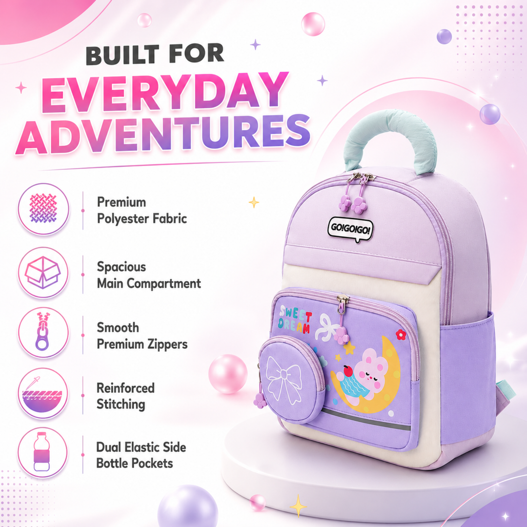 Cute Cartoon School Backpack with Mini Zip Pouch, Lightweight Student Book Bag, Multi Pocket School Backpack with Adjustable Shoulder Straps, Large Capacity Backpack for School & Daily Use