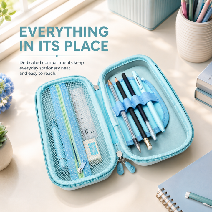 Pencil Case Large Capacity Durable Zipper Pencil Pouch Portable Stationery Organizer Multi-Purpose Pen Holder Bag for School Office Travel