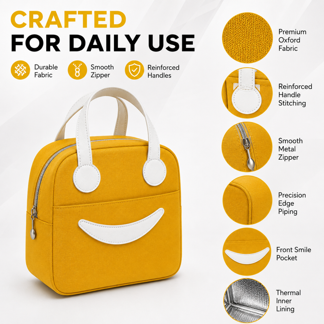 Insulated Lunch Bag, Reusable Thermal Lunch Tote with Zipper Closure, Lightweight Lunch Box Carry Bag for Office, School, Travel, Picnic, Work and Daily Meal Storage