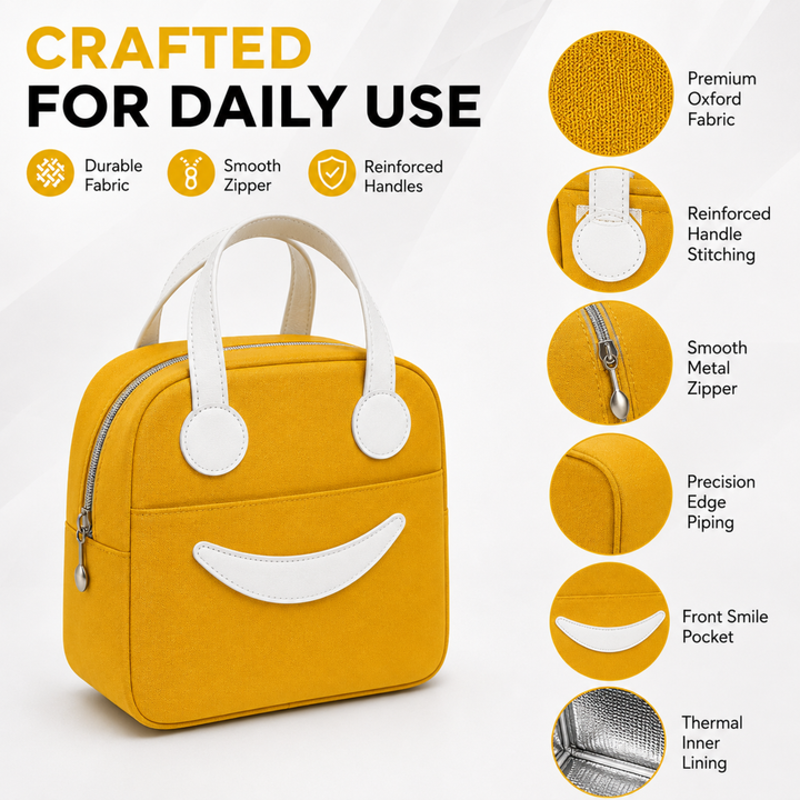 Insulated Lunch Bag, Reusable Thermal Lunch Tote with Zipper Closure, Lightweight Lunch Box Carry Bag for Office, School, Travel, Picnic, Work and Daily Meal Storage