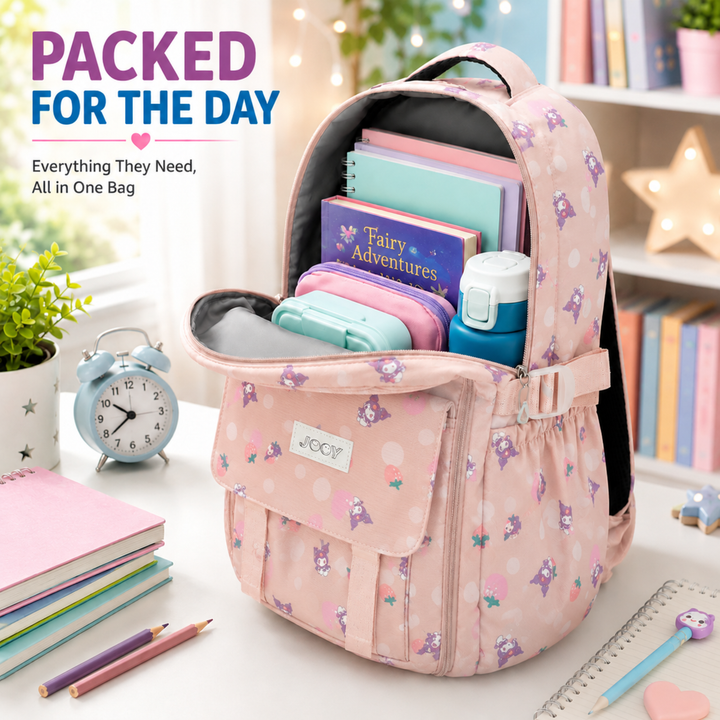 Berry Pop School Bag, Lightweight Backpack with Multiple Compartments, Front Utility Pocket, Side Bottle Pockets & Adjustable Padded Shoulder Straps
