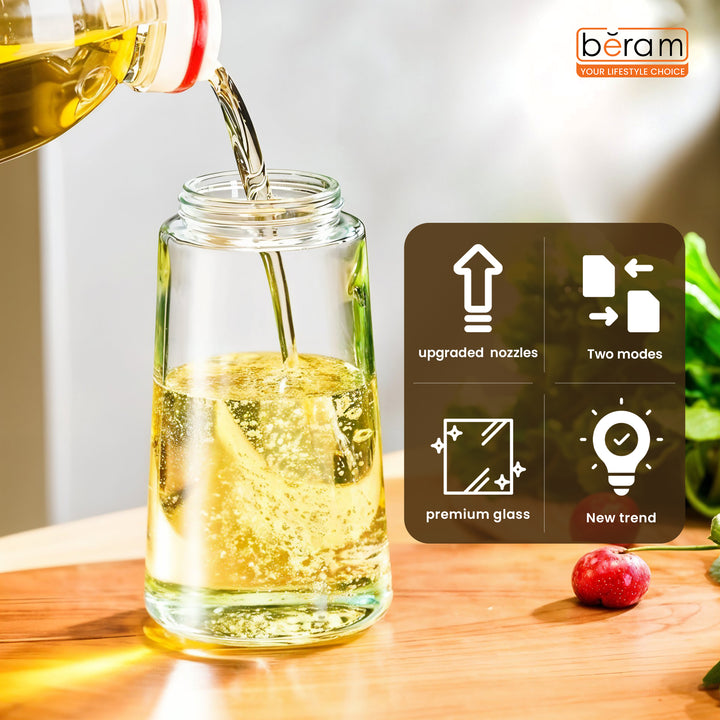 BERAM Olive Oil Sprayer for Cooking Refillable Food Grade Oil Spray Bottle Dispenser for Kitchen Salad Air Fryer BBQ Baking Frying & Grilling Leak Proof Oil Dispenser for Home Improvement