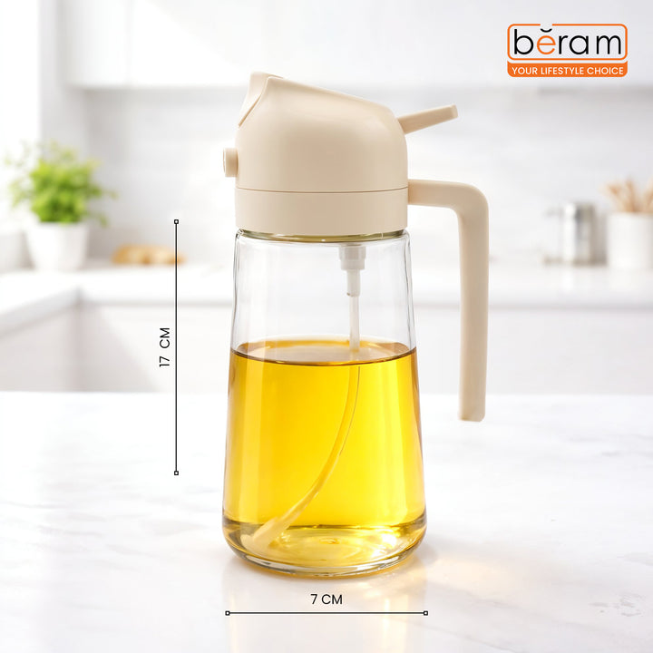 BERAM Olive Oil Sprayer for Cooking Refillable Food Grade Oil Spray Bottle Dispenser for Kitchen Salad Air Fryer BBQ Baking Frying & Grilling Leak Proof Oil Dispenser for Home Improvement