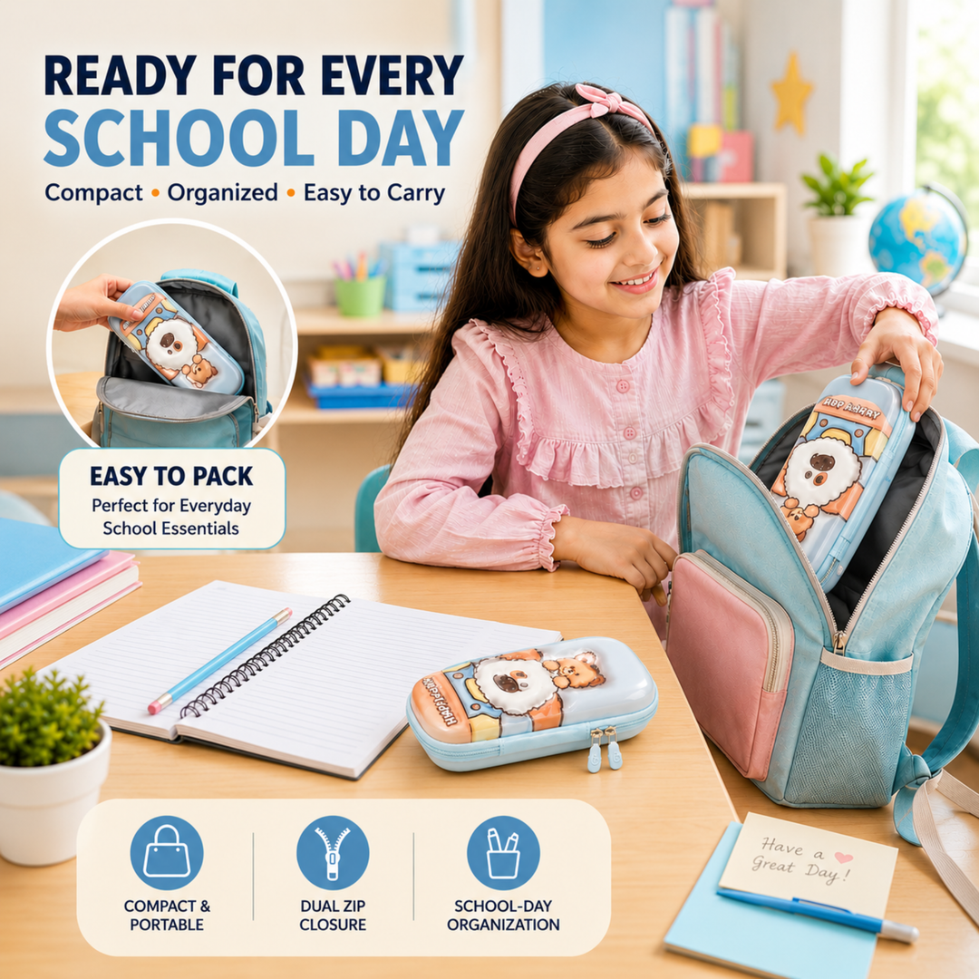 Pencil Case Large Capacity Durable Zipper Pencil Pouch Portable Stationery Organizer Multi-Purpose Pen Holder Bag for School Office Travel