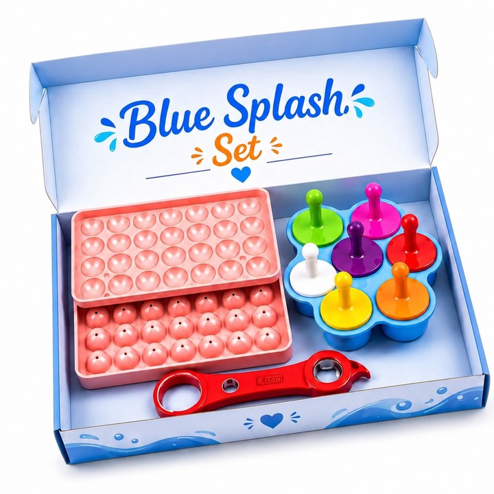BERAM Frost & Refresh Kit – 7 Cavity Silicone Popsicle Mold with Lid & Reusable Sticks, 33 Cavity Ice Ball Maker Mold & 6-in-1 Multi Bottle Jar Opener | BPA Free Frozen Treat & Drink Making Combo