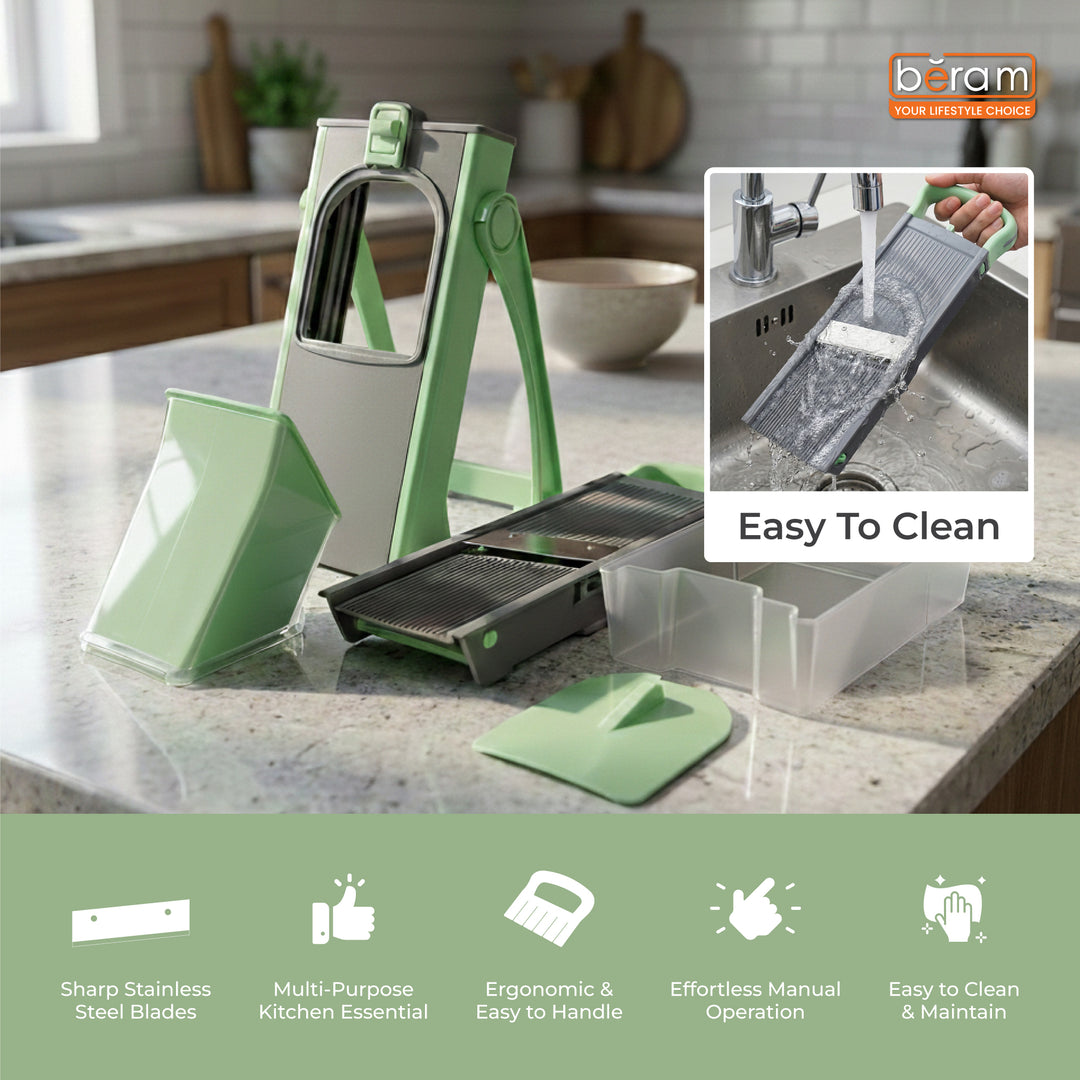 BERAM Manual Vegetable Cutter Slicer & Chopper Multipurpose Mandoline Slicer for Onion Potato all over vegetable Salad & Food Prep Kitchen Tools & Gadgets Home & Kitchen Accessories