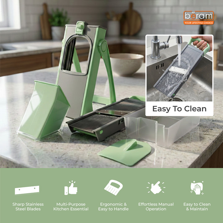 BERAM Manual Vegetable Cutter Slicer & Chopper Multipurpose Mandoline Slicer for Onion Potato all over vegetable Salad & Food Prep Kitchen Tools & Gadgets Home & Kitchen Accessories