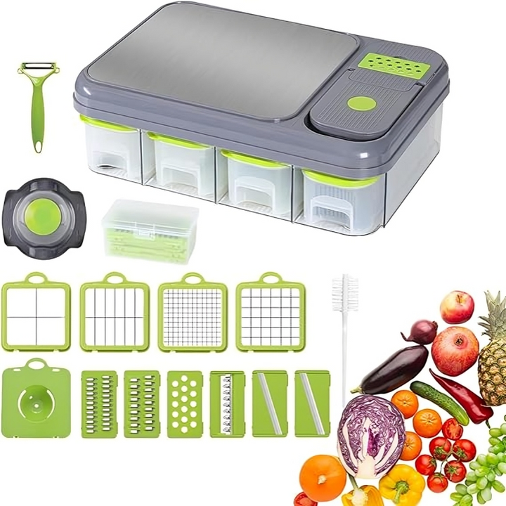BERAM 12 in 1 Multifunctional Vegetable Cutter & Slicer Mandoline Vegetable Chopper Onion & Potato Cutter Salad Maker & Food Processor for Home Kitchen