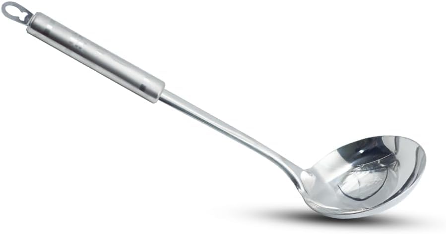 BERAM Stainless Steel Cooking Utensils Set 6 Pieces Four Leaf Design Handles Spatula Turner Rice Scoop Pasta Server Skimmer Soup Ladle Kitchen Tools for Daily Use