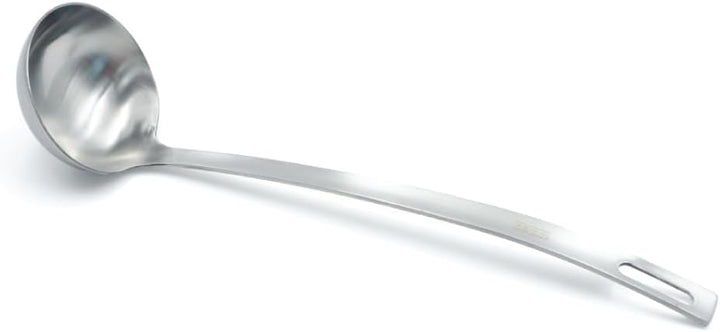 BERAM Soup Ladle, Stainless Steel Soup Spoon, Kitchen Tool, Long Handle Chef Utensils, Cooking Utensil, Serving Spoon, Food Grade, Non-Deformable, Compact, Lightweight (7 CM)