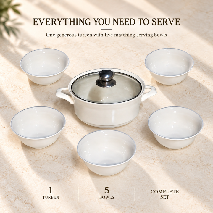 Soup Pot Set with Glass Lids, 0.85L Each, Floral Ceramic Cooking Pots with Side Handles & Wooden Knobs for Soup, Noodles, Porridge, Milk, Stews & Serving