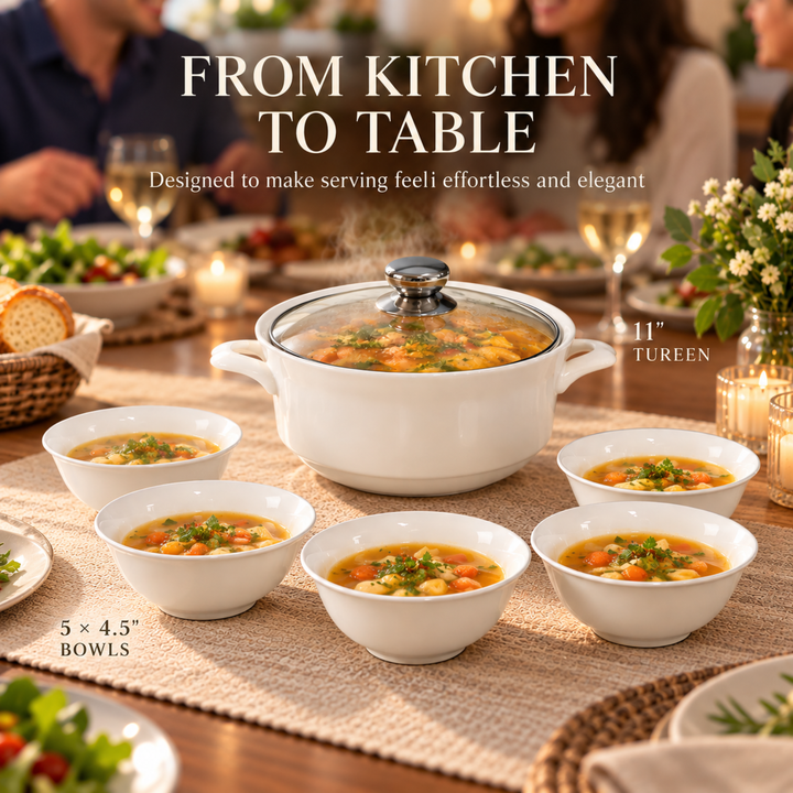 Soup Pot Set with Glass Lids, 0.85L Each, Floral Ceramic Cooking Pots with Side Handles & Wooden Knobs for Soup, Noodles, Porridge, Milk, Stews & Serving
