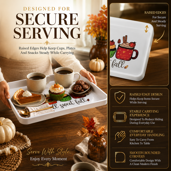 Melamine  Tray White Set Serving Tray Microwave Safe Look Lightweight Durable Platter for Snacks Desserts Tea Coffee Dining Kitchen Party and Restaurant Use