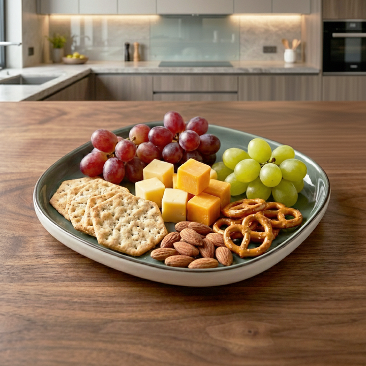Ariane Ceramic Square Dessert Plate Set Grey Lightweight Durable Microwave Safe Modern Serving Plates for Snacks Desserts & Appetizers Everyday Kitchen Tableware