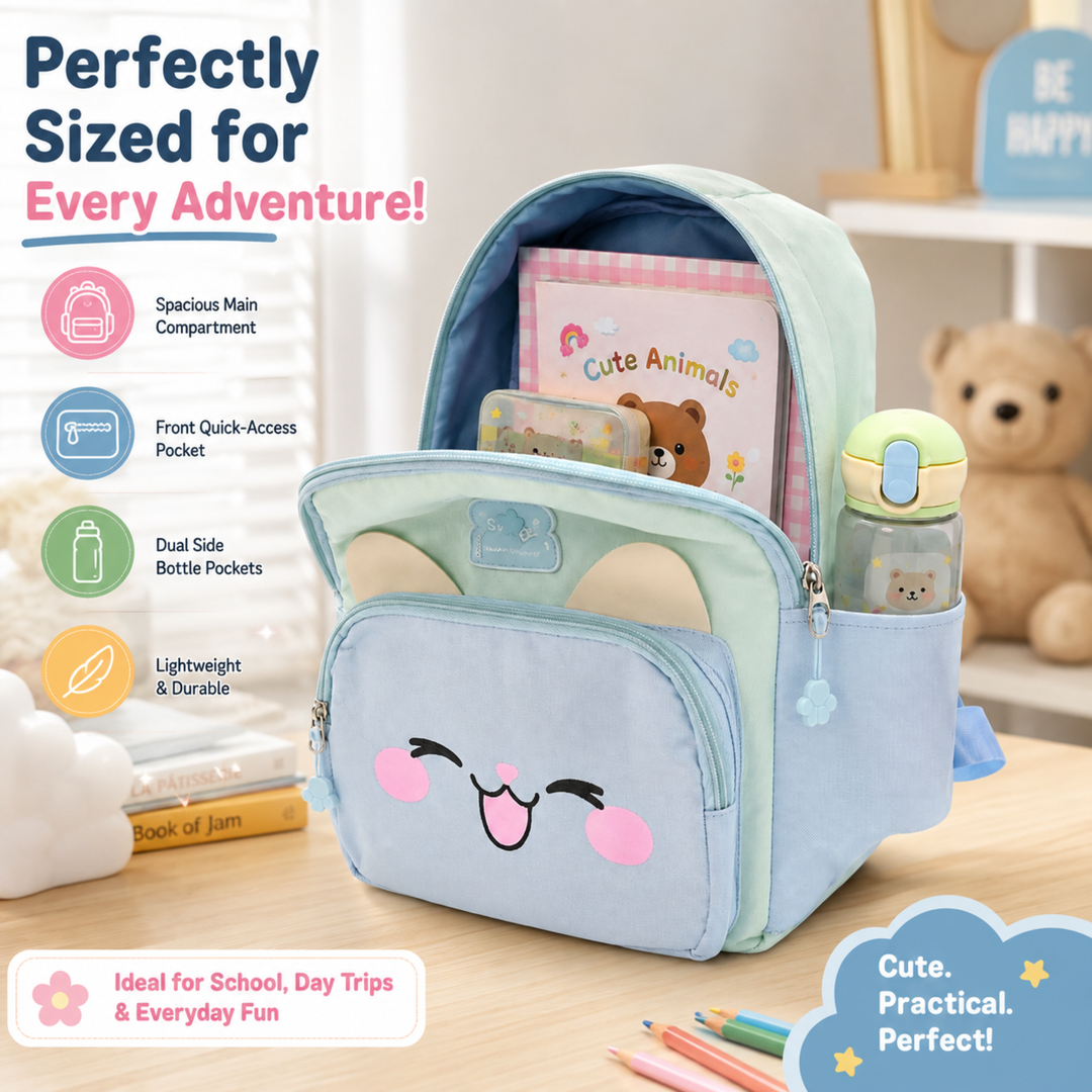 Buddy Animal School Backpack with Matching Side Bag, Lightweight Student Book Bag Set, Cute Cartoon School Backpack with Adjustable Shoulder Straps, Multi Pocket Backpack School, Daily Use & Travel.