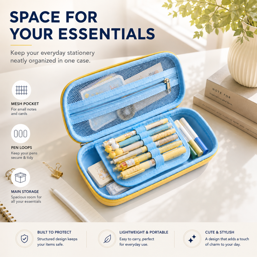 Pencil Case Large Capacity Durable Zipper Pencil Pouch Portable Stationery Organizer Multi-Purpose Pen Holder Bag for School Office Travel