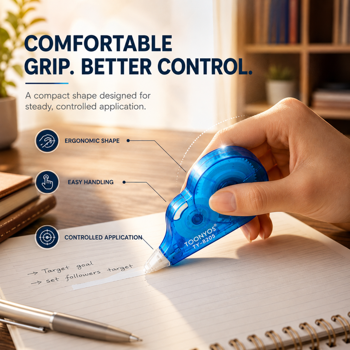 Correction Tape, Quick Dry White-Out Tape Roller, Smooth Writing Correction Tape for School, Office, Notes, Documents, Journaling and Everyday Writing
